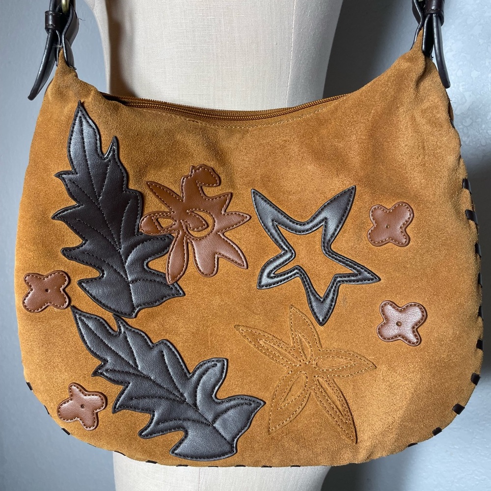 Bisou Bisou Brown and Chestnut Suede Small Hobo Bag